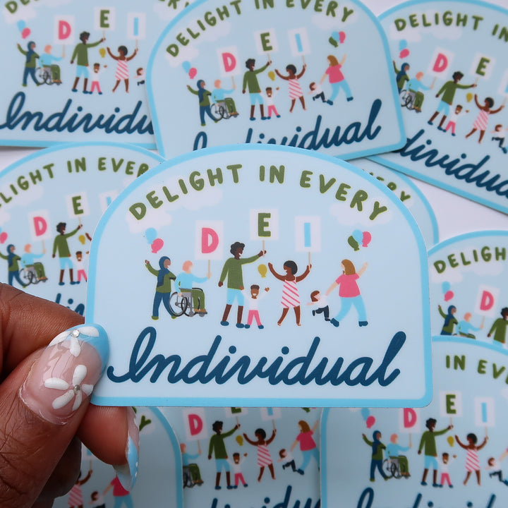Delight Light Blue Sticker