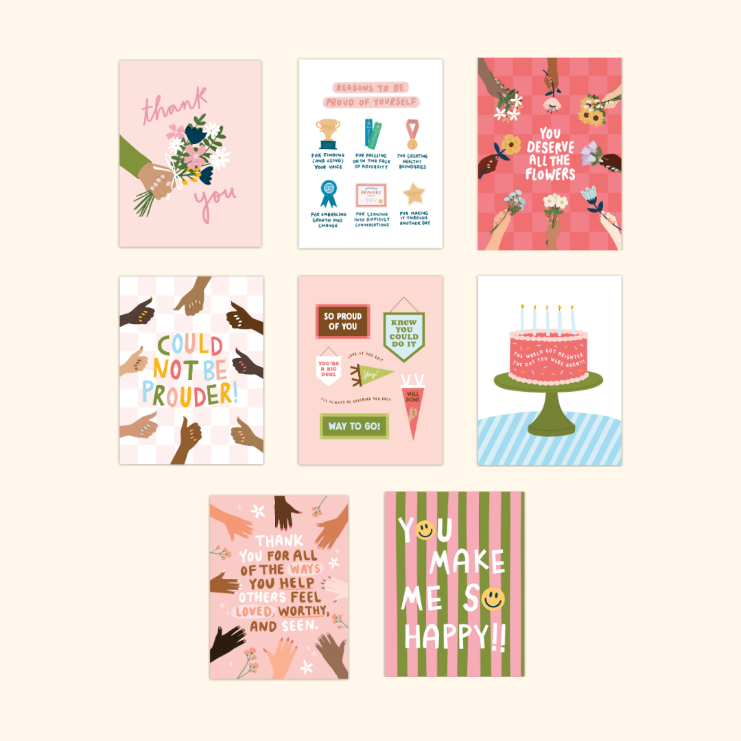 Pink Everyday Card Set