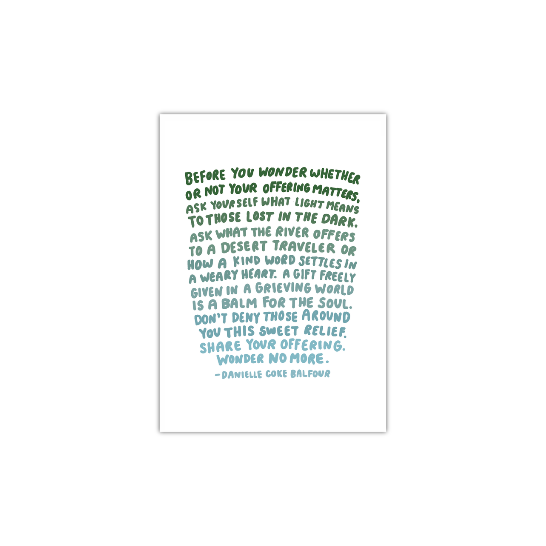 Wonder No More Mini Print