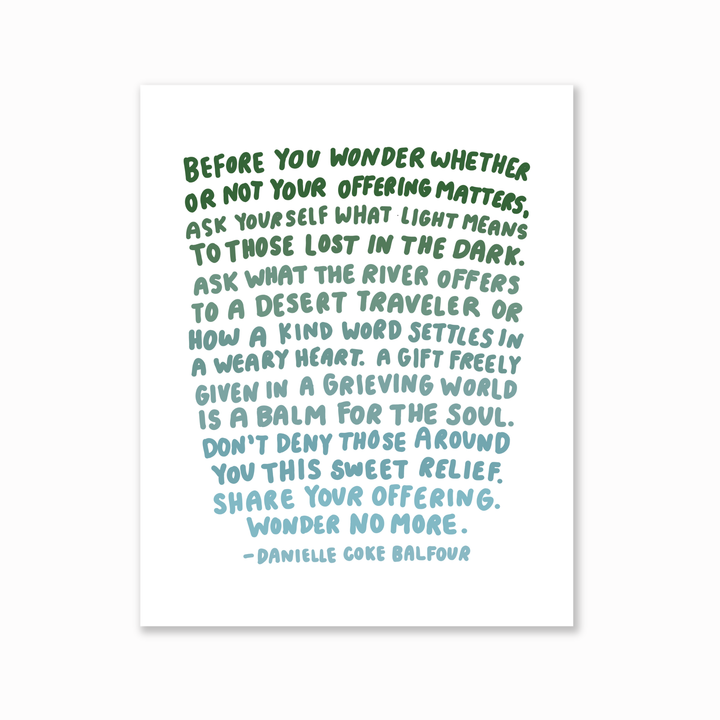 Wonder No More Print