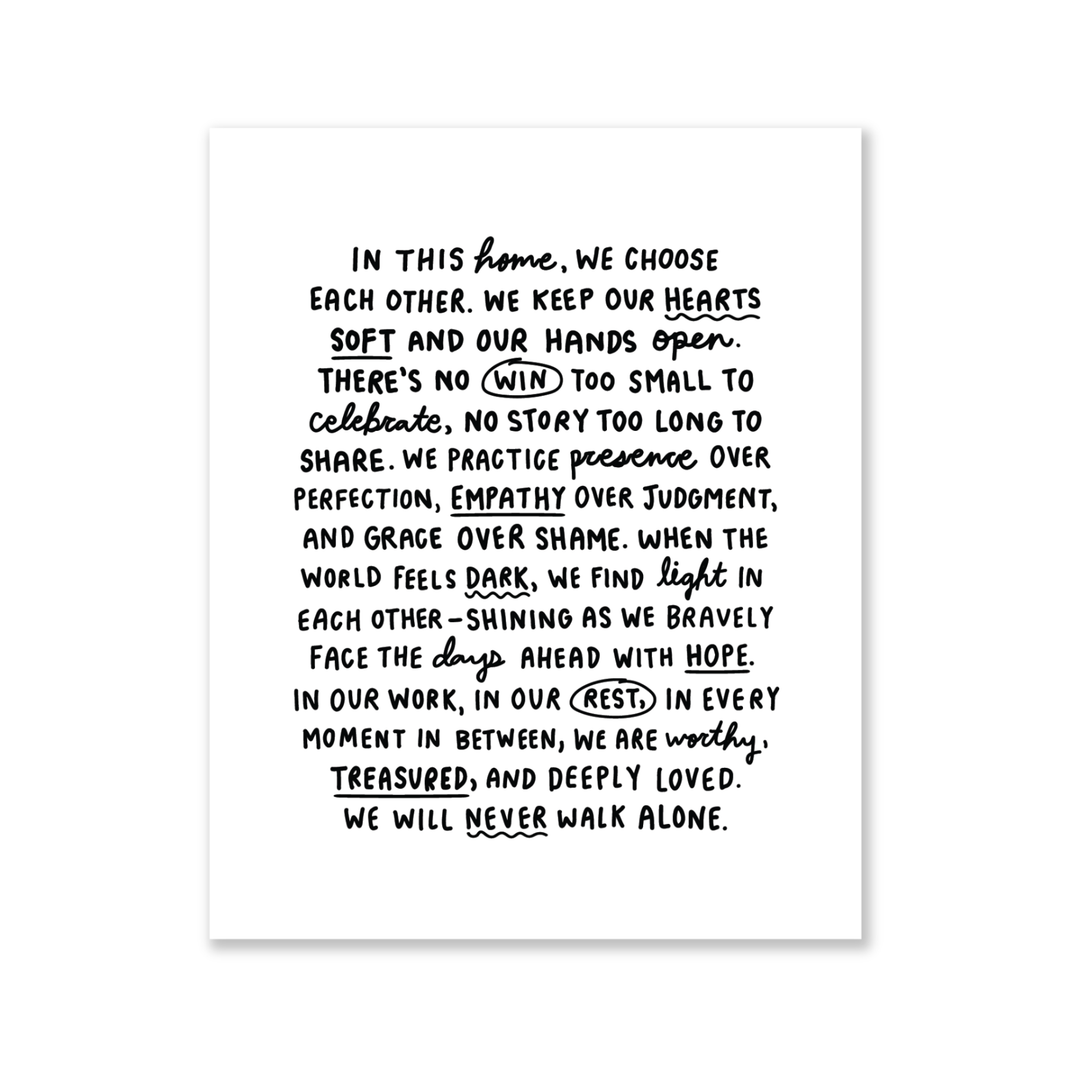 We Choose Each Other Manifesto Print