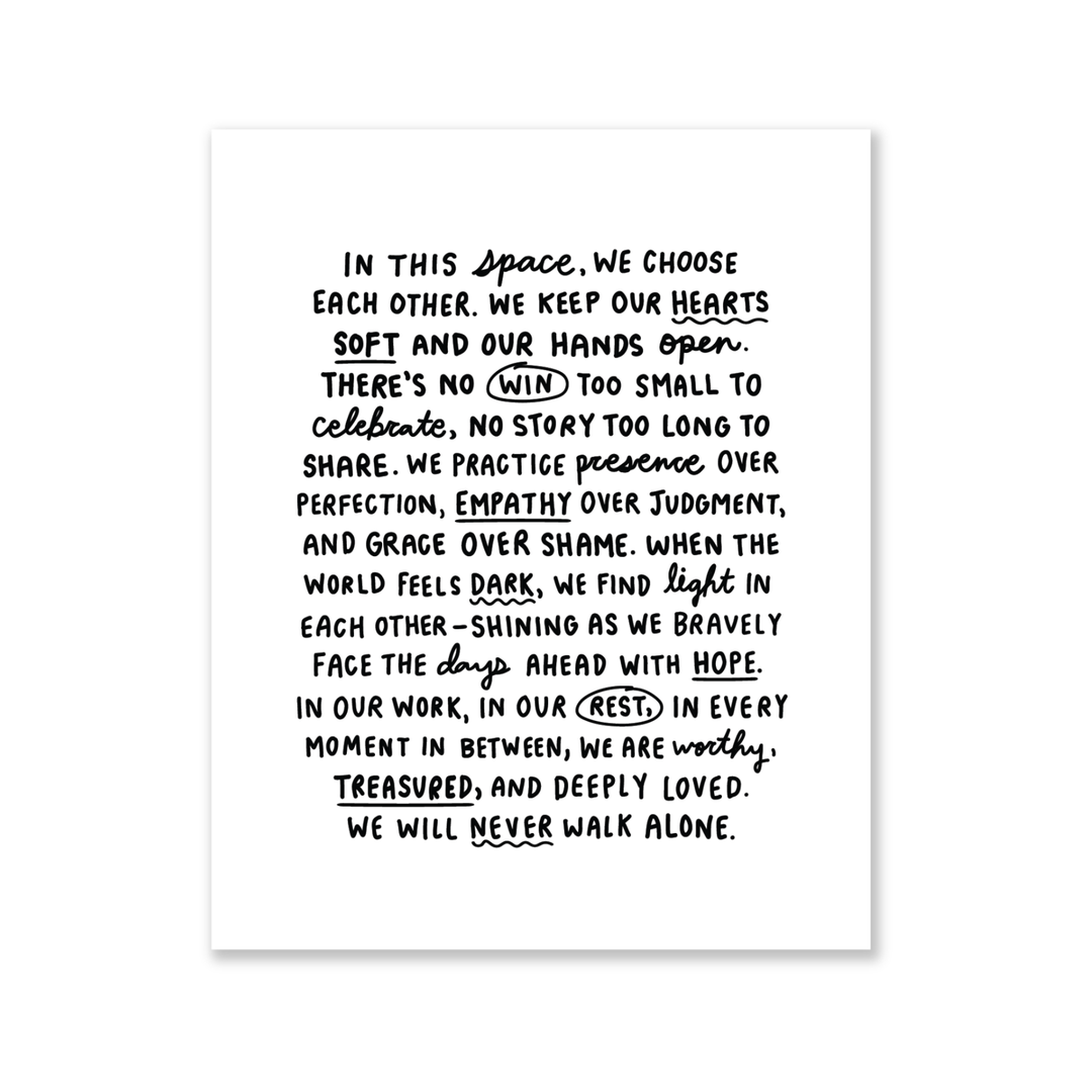 We Choose Each Other Manifesto Print