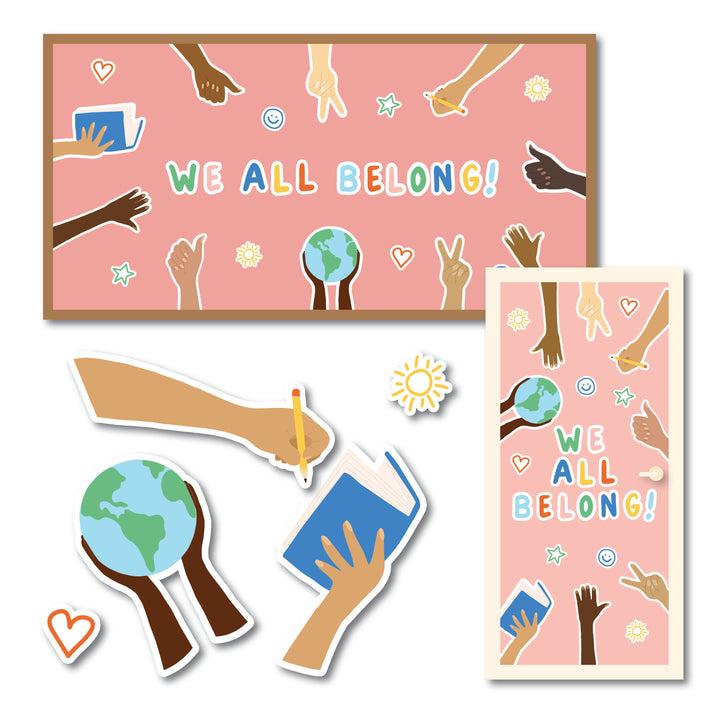 Celebrate Belonging Printable Bulletin Board | Door Decor Set | Digital Download