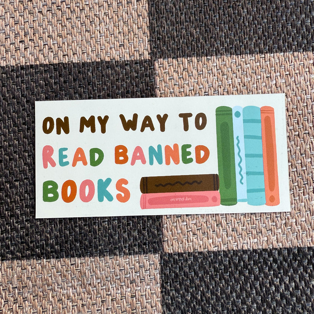 On My Way to Read Banned Books Magnet
