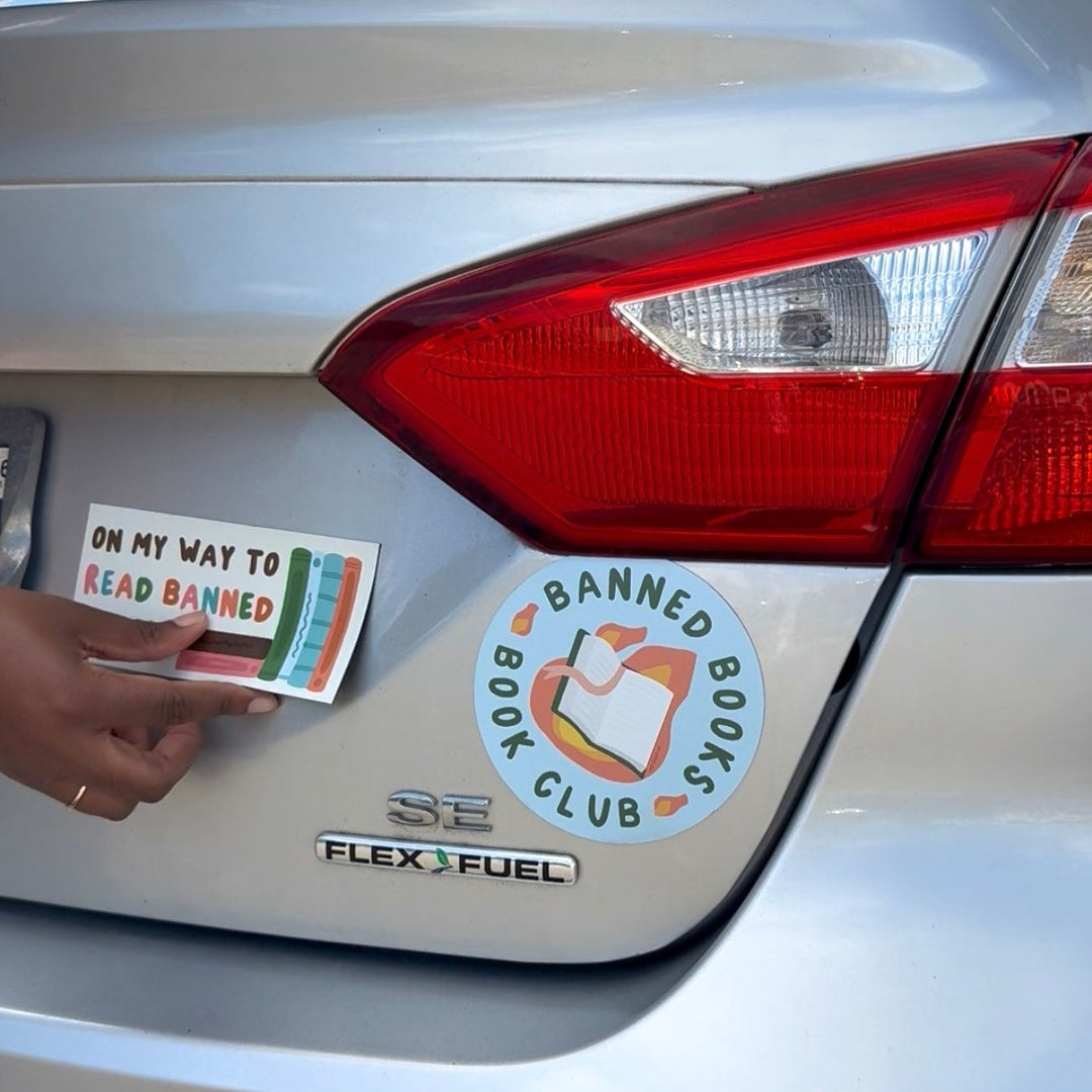 On My Way to Read Banned Books Magnet