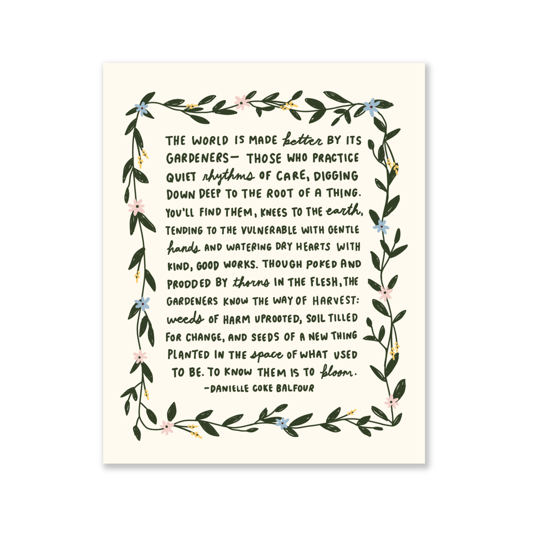 Knees to the Earth Print