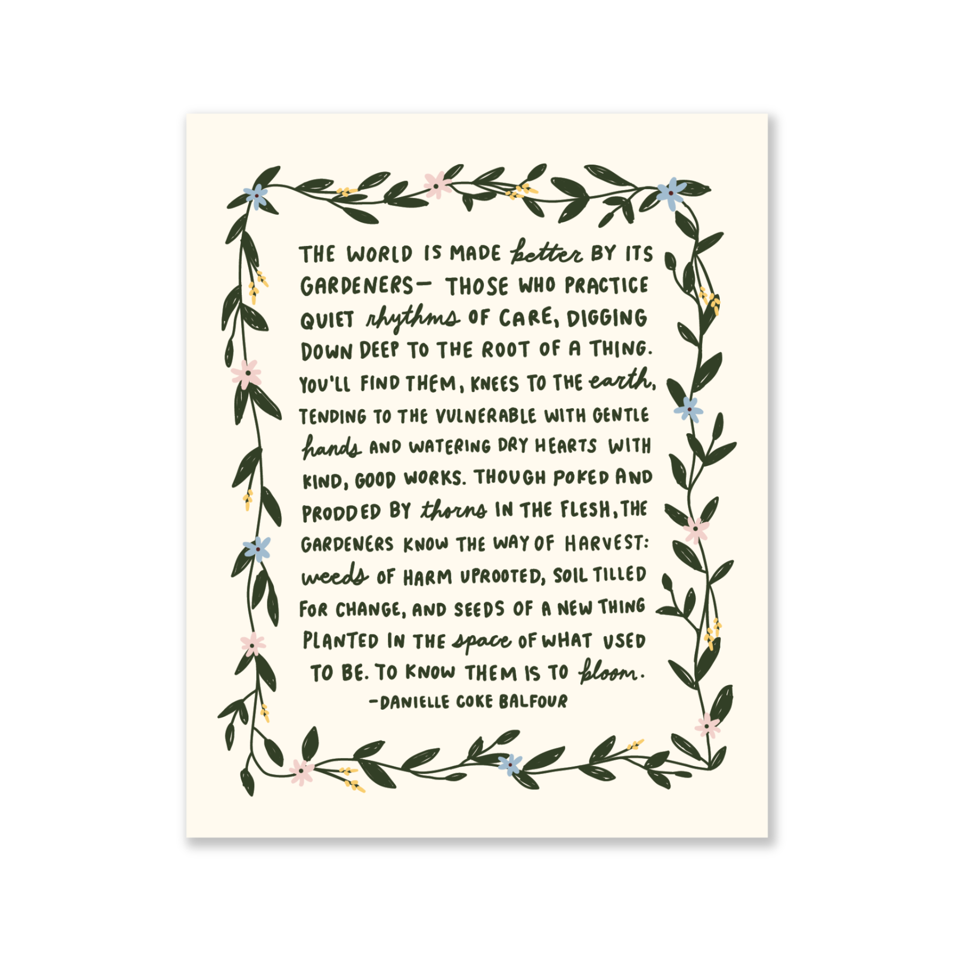 Knees to the Earth Print - 8 x 10 in