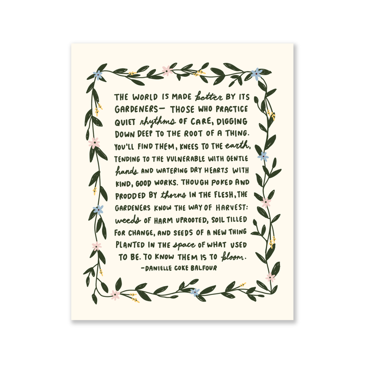 Knees to the Earth Print