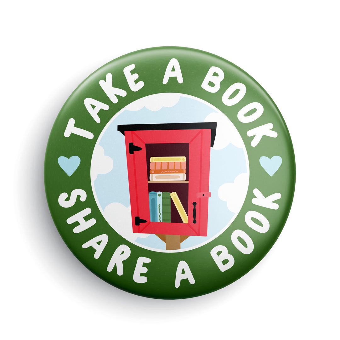 Share A Book Button or Magnet